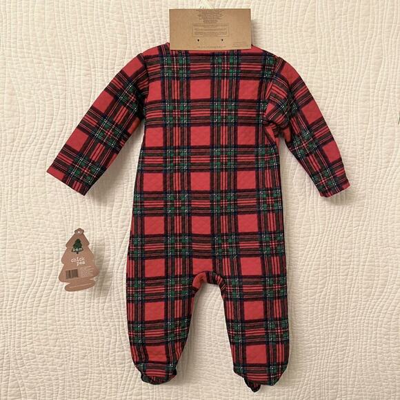 Babys Christmas Footed Coverall Set NEW 0/3m Sleep Play Jumper Holiday Outfit - Picture 5 of 7